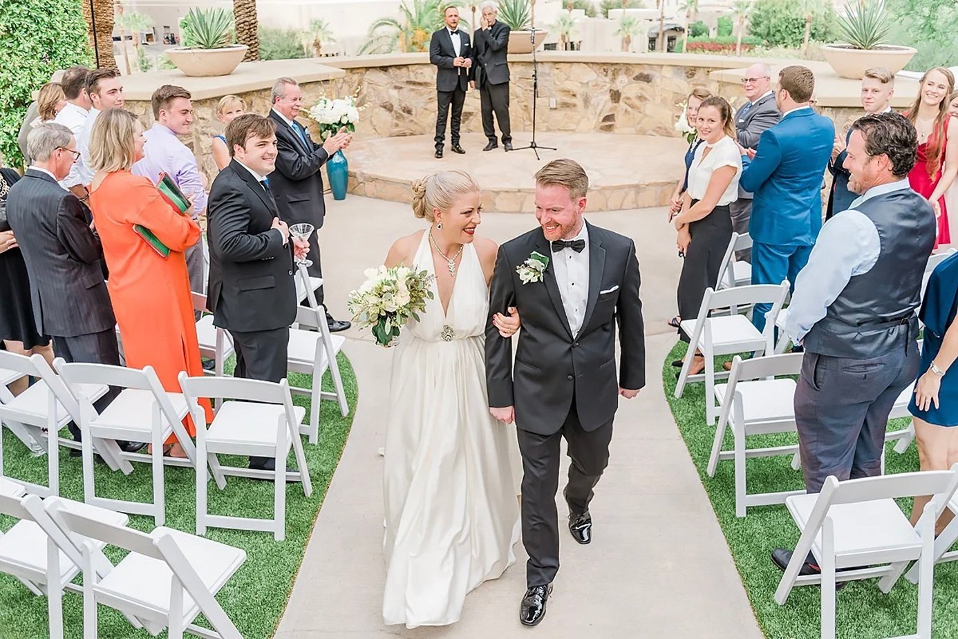 Outdoor ceremony on the Wrigley Mansion lawn