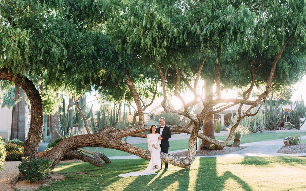 Luxury pool and mountain view at Fairmont Scottsdale Princess wedding venue