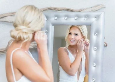 Bride preparing for her wedding captured with an editorial Phoenix wedding photography approach